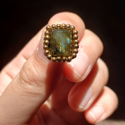 〈天然石〉華奢なラブラドライトのピアス＆イヤリング 3枚目の画像