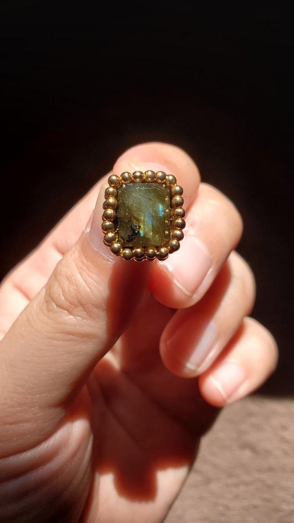 〈天然石〉華奢なラブラドライトのピアス＆イヤリング 3枚目の画像