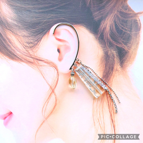 Mois モワ Ear hook Hana KAZARI ピアス イヤーフック