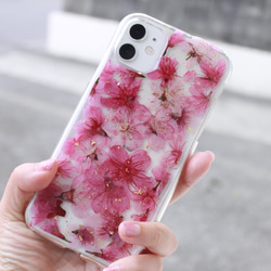 iPhoneケース　桜　クリアケース　全機種対応 スマホケース　アンドロイド　iPhone　さくら　春　スマホショルダー 4枚目の画像