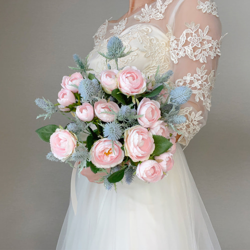 ウエディングブーケ 造花 ロケーションフォト バラ （カップ咲き）春