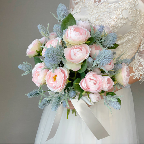 ウエディングブーケ 造花 ロケーションフォト バラ （カップ咲き）春