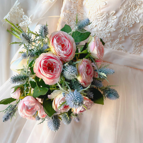 ウエディングブーケ 造花 ロケーションフォト バラ （カップ咲き）春