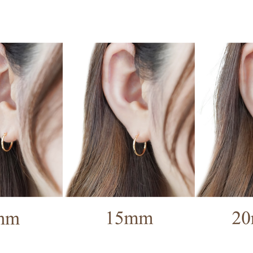 フープピアス K18 ピアス S字ポスト 18金 1.5mm×15mm イエロー フープピアス K18 ピアス S字ポスト 18金 1.5mm×15mm イエロー
