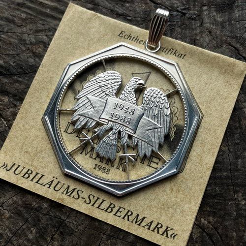 銀貨 ドイツ カット ペンダント ブランド ReD ネックレストップ ドイツ カットコイン ペンダント ネックレス 純銀 アクセサリー