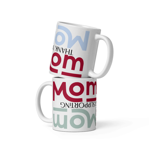 母の日・敬老の日  Mom Mug おしゃれ プレゼント 記念日 マグカップ　陶器 2枚目の画像