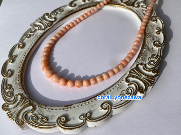 お祝いギフトに… 逸品 ピンクカラー トラディショナル珊瑚ネックレス