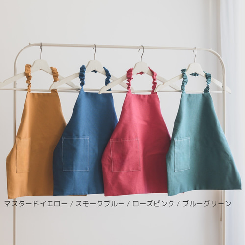 キッズエプロン & 三角巾 エプロン 子供 綿麻 コットンリネン