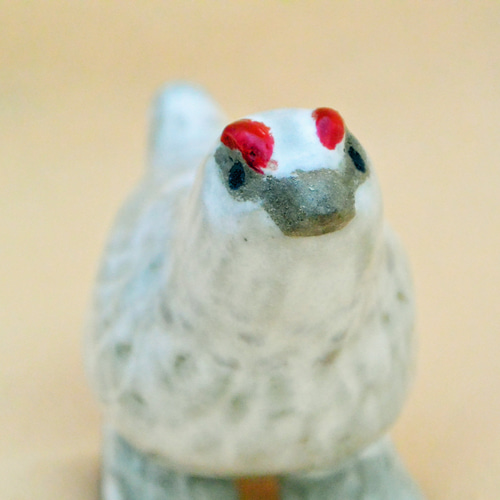 ライチョウさん(A) 雷鳥 陶器の置き物 二足歩行 野鳥 とり bird