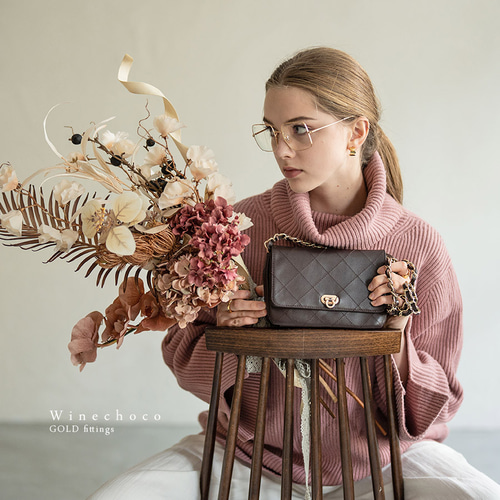 羊革 チェーンバッグ スマホショルダー Sサイズ ゴールド金具 羊革 チェーンバッグ スマホショルダー Sサイズ ゴールド金具