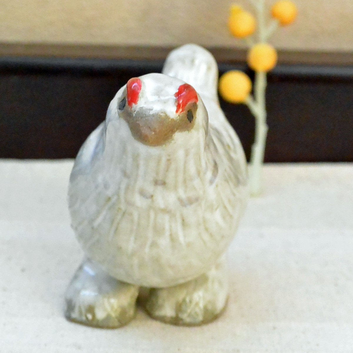 雷鳥　陶器の置物 雷鳥　陶器の置物