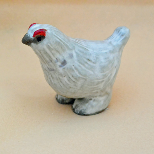 雷鳥　陶器の置物 ライチョウさん(A) 雷鳥 陶器の置き物 二足歩行 野鳥 とり bird