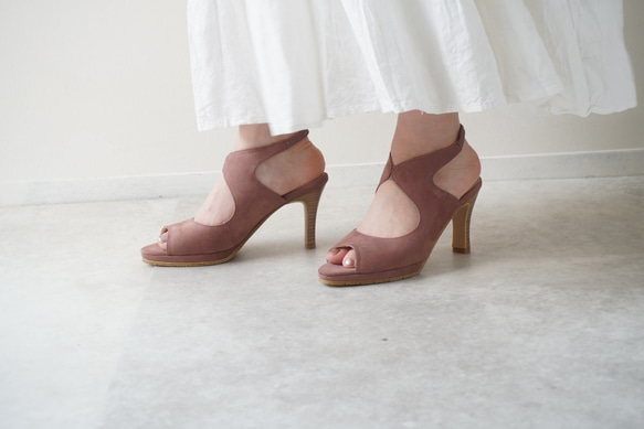 Creema預售★拼接綁帶涼鞋 新色紫粉紅 第4張的照片