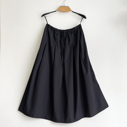 ロングプリーツスカート♪cotton polyester * Black 6枚目の画像