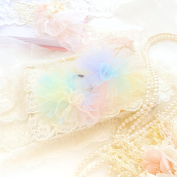 キラふわ♡チュールリボンヘアゴム 星柄 ハーフリボンシュシュ