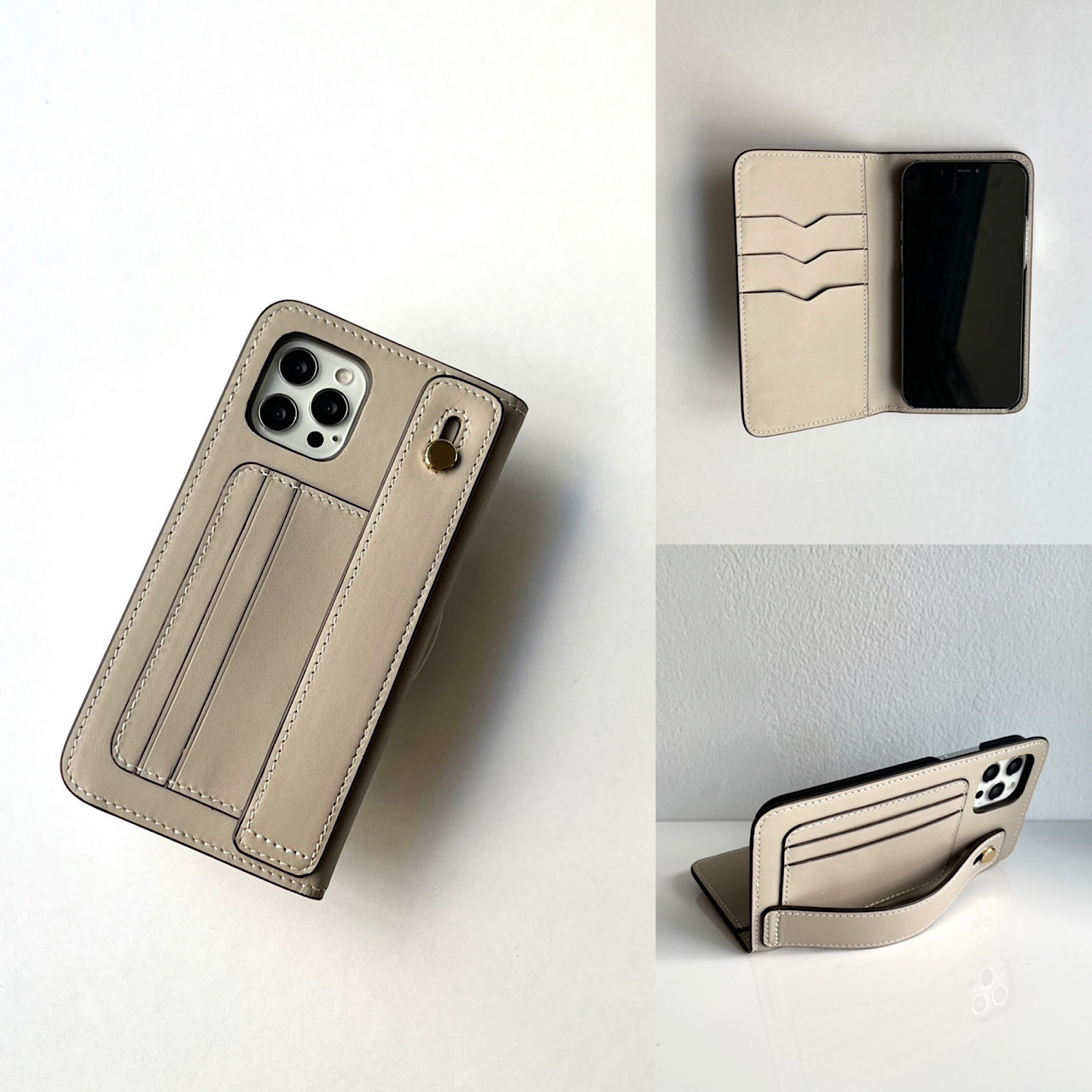 手帳型スマホケース　レザー　名入れ無料　スマホケース　イニシャルが入れられる　IPHONEケース