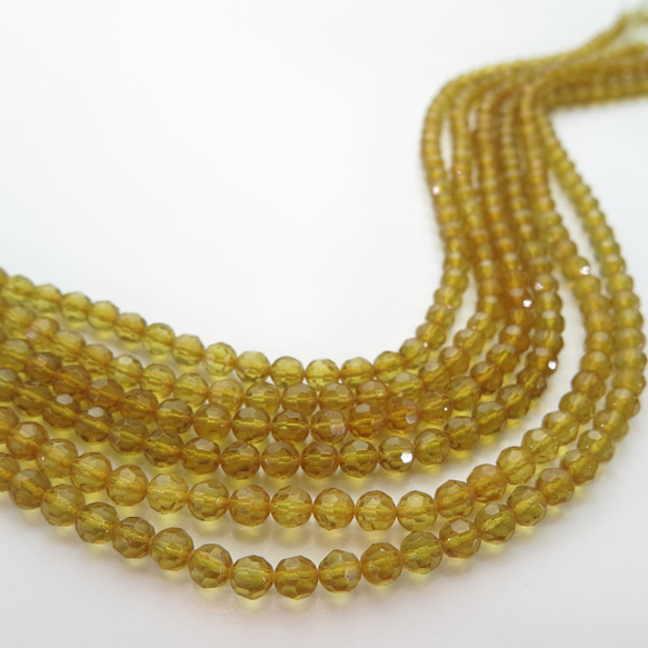 グリーンアンバー64面ラウンドカット　6mm　1連　AMBGE-RDC0006-021  FKP1360912484(10500円)