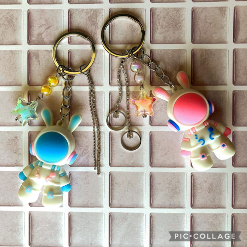 ☆ウサギの宇宙飛行士 バッグチャーム☆ キーホルダー ストラップ