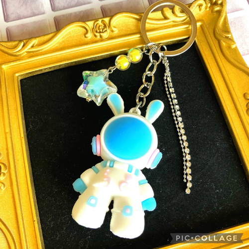 ☆ウサギの宇宙飛行士 バッグチャーム☆ キーホルダー ストラップ