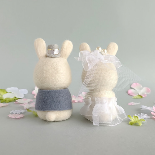 imari様 ウェルカムドール 羊毛フェルト ハンドメイド ウェディング Creema限定】ウェディングくまちゃんのウェルカムドール 羊毛フェルト