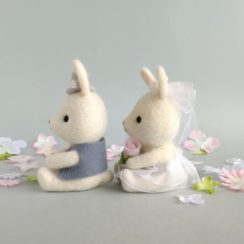 うさぎのウェルカムドール（ウェディング）☆羊毛フェルト 羊毛