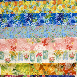 Robin Pickens「Wild Blossomsシリーズ」modaカットクロス７枚セット（8枚相当）　 2枚目の画像