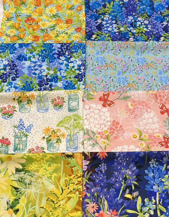 Robin Pickens「Wild Blossomsシリーズ」modaカットクロス７枚セット（8枚相当）　 5枚目の画像