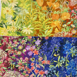 Robin Pickens「Wild Blossomsシリーズ」modaカットクロス７枚セット（8枚相当）　 4枚目の画像