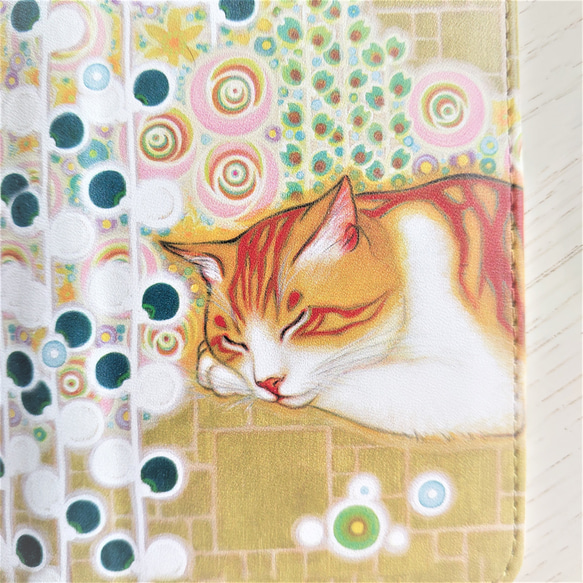 ＜iPhone＞手帳型スマホケース ベルト無し 内側印刷対応　猫  チャトラ　茶トラ 　シマ猫 4枚目の画像