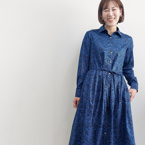 リバティタナローン タックワンピース リバティタナローン タックワンピース