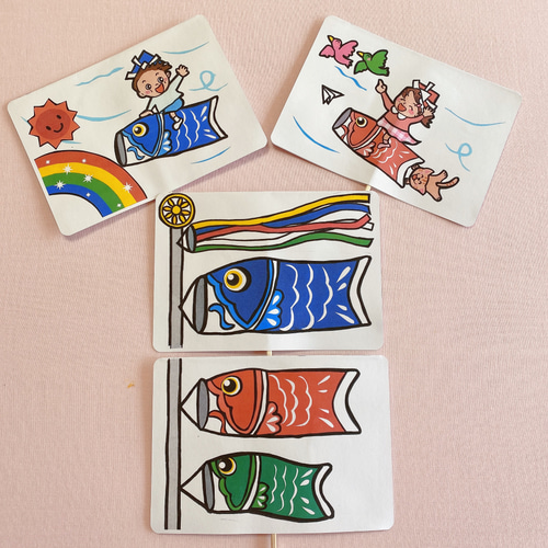 ペープサート 完成品 こいのぼり こどもの日☆台本付き保育教材手遊び 