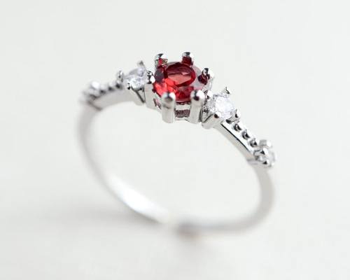 ガーネットのリング＊天然石＊1月誕生石＊シルバー925＊S925【shining