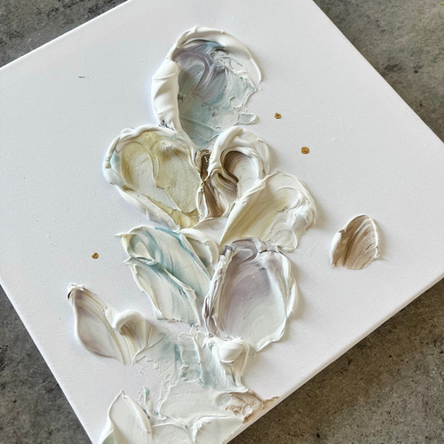現代アート　30×30㎝　花　テクスチャーアート　モダン　アートパネル 現代アート 花 テクスチャーアート モダン 絵画 抽象画 アート