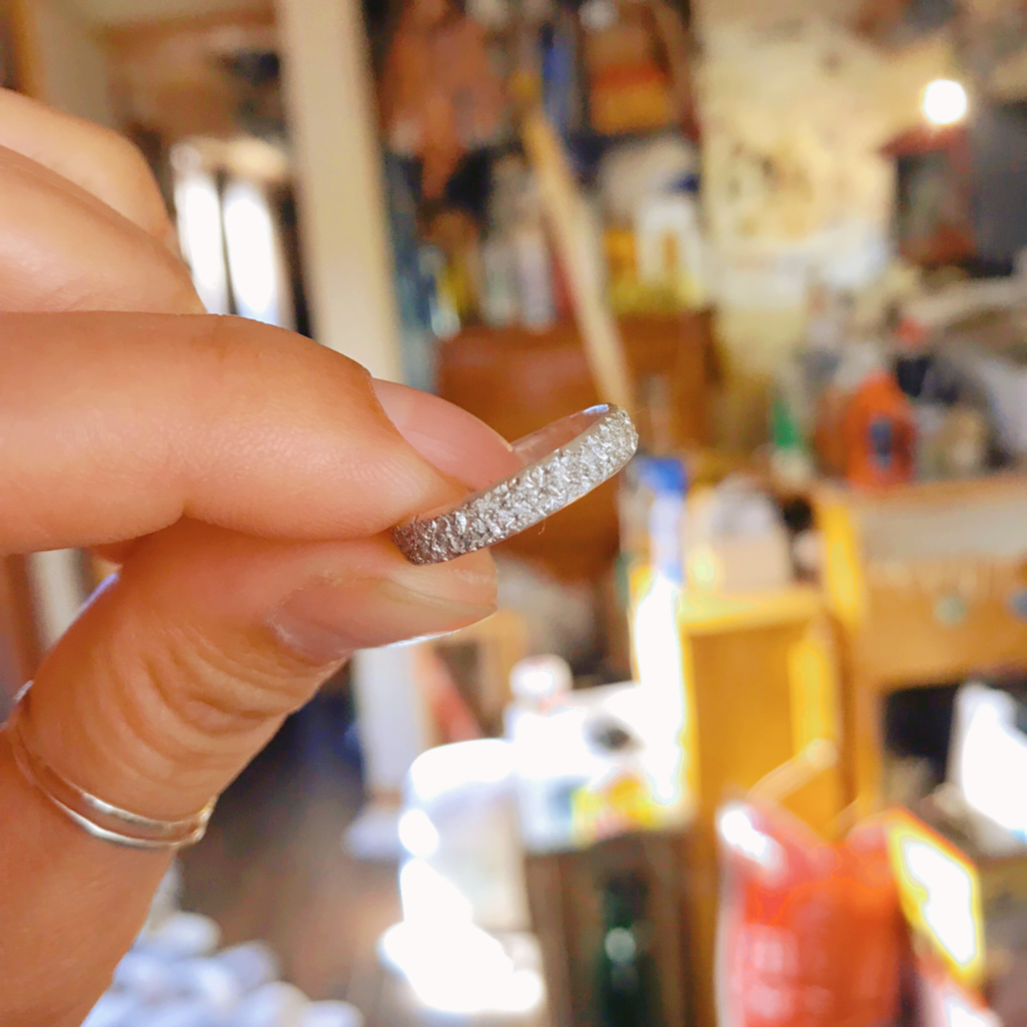 あらしつちめ模様のシルバーリング