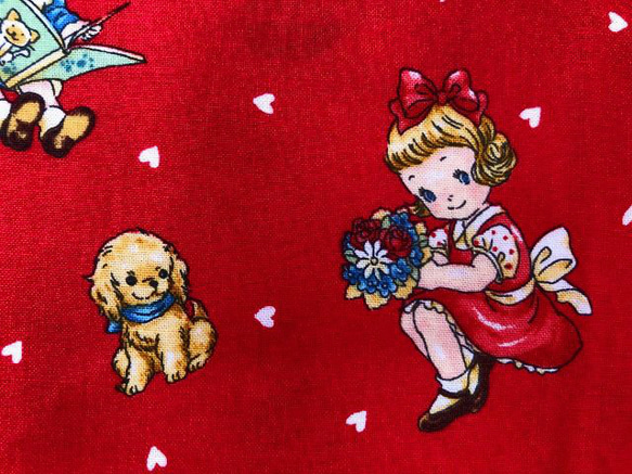 キルトゲイト　ギャザースカート　ゴムウエスト　77cm丈　両サイドシームポケット　赤系　少女 13枚目の画像
