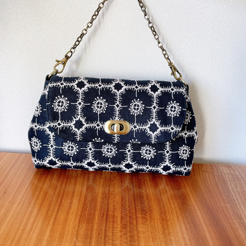 ミナペルホネン チェーン付き ハンドバッグ ハンドメイド バッグ