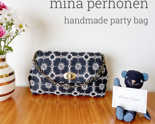 ミナペルホネン チェーン付き ハンドバッグ ハンドメイド バッグ