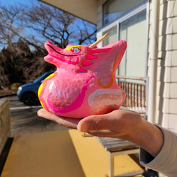 微笑む龍神　LOVE♡Ryu 　和紙張り子 1枚目の画像