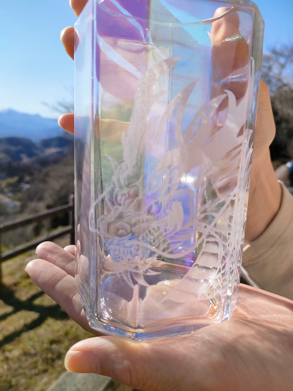 ３つ目龍神　三宝荒龍神 　オーロラ✨花瓶　一点物 1枚目の画像