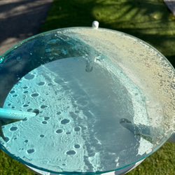ムーンビーチ ナイトムーンビーチ 光る砂浜   ガラスサイドテーブル丸 1枚目の画像
