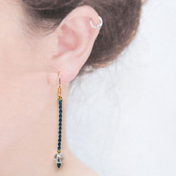 天然石一粒ーシンプルマクラメピアス【クラッククリスタル】macp077軽やかに揺れるアレルギーフリーのアクセサリー 6枚目の画像