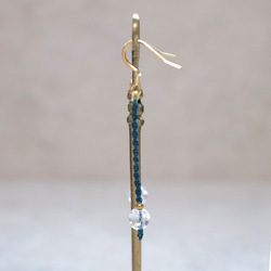 天然石一粒ーシンプルマクラメピアス【クラッククリスタル】macp077軽やかに揺れるアレルギーフリーのアクセサリー 3枚目の画像