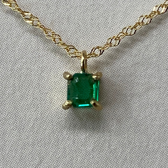k18YG AU750 18金 天然エメラルド 0.06ct ネックレス ネックレス 
