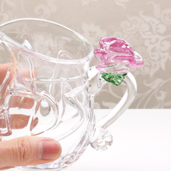 新作バラのピッチャー：バラの花が付いた取っ手付きの片口 9枚目の画像