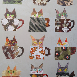 ※受注制作※a cup of cat(木製パネルプリント、ケント紙) 4枚目の画像