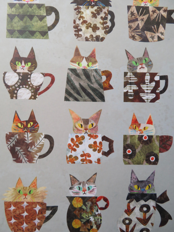 ※受注制作※a cup of cat(木製パネルプリント、ケント紙) 4枚目の画像