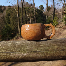 　さくらの木の一木彫りコーヒーカップ 3枚目の画像