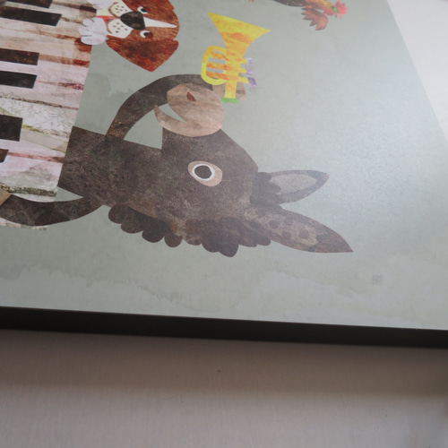 受注制作※ブレーメンの音楽隊(木製パネルプリント、ケント紙) イラスト