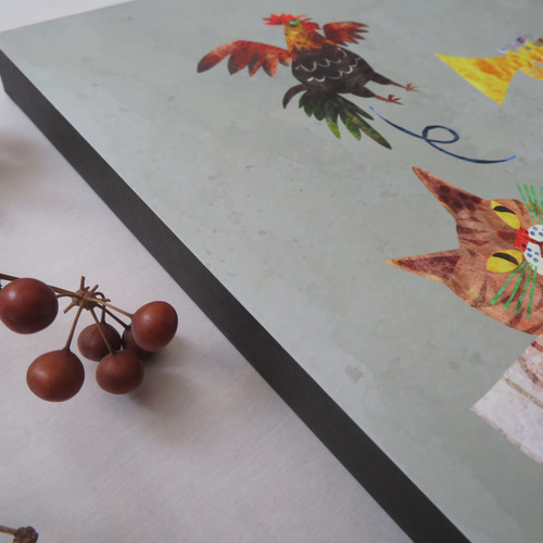 受注制作※ブレーメンの音楽隊(木製パネルプリント、ケント紙) イラスト