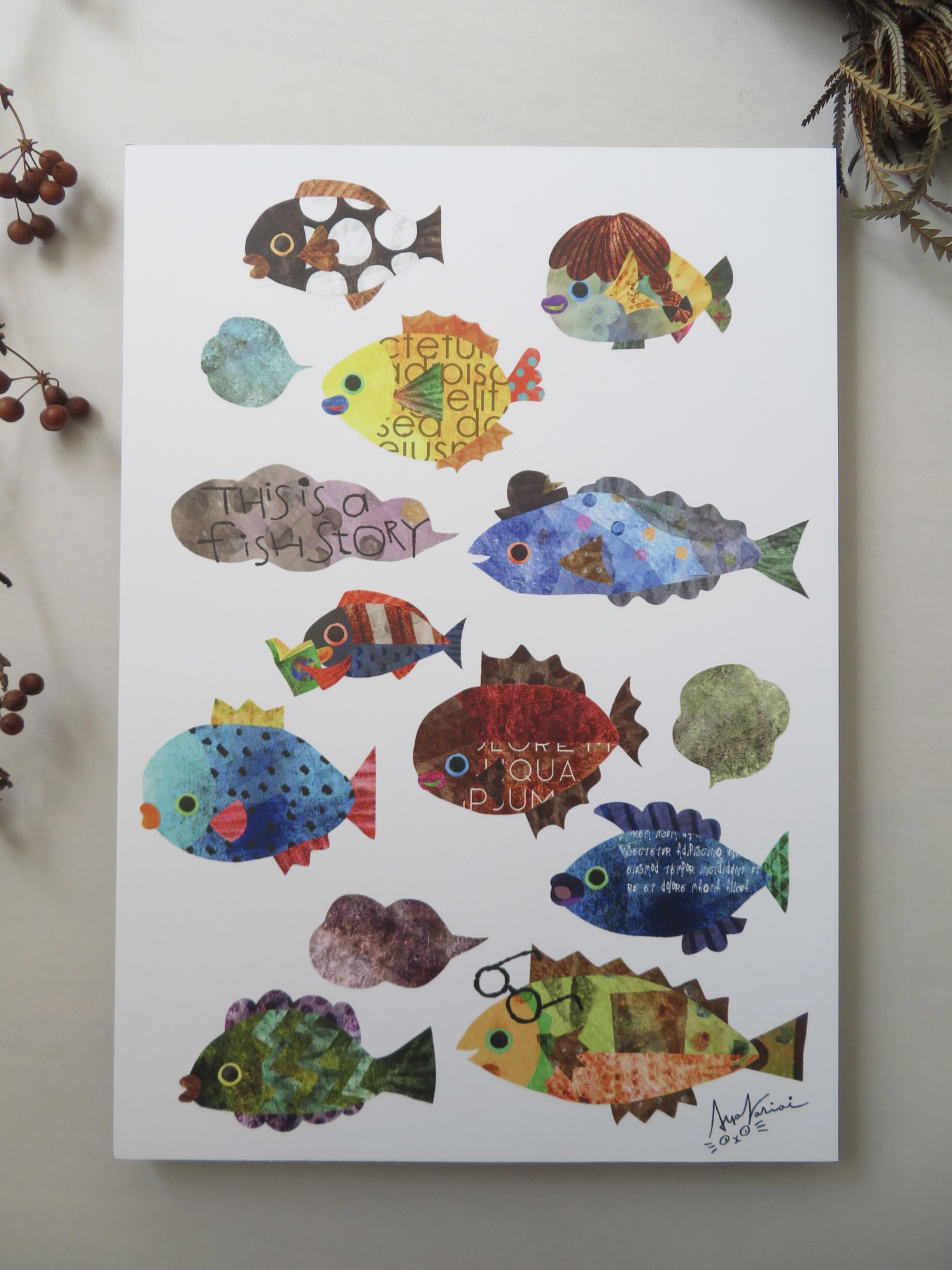 ※受注制作※THIS IS A FISHI STORY(木製パネルプリント、ケント紙) 8,085円